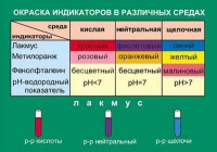 Таблица Окраска индикаторов в различных средах (винил) - «globural.ru» - Салават