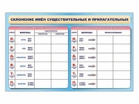 Фрагмент (демонстрационный) маркерный (двухсторонний) "Склонение имен существительных и прилагательных" - «globural.ru» - Салават