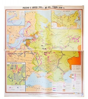 Учебная карта "Россия с конца XVII в. до нач. 60-х г.г. XVIII в." 1100*1400 мм (матовое, 2-стороннее лам.) - «globural.ru» - Салават