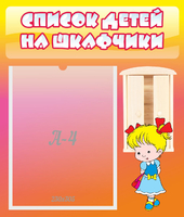 Стенд "Список детей на шкафчики" №6 - «globural.ru» - Салават