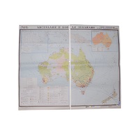 Учебная карта "Австралия и Новая Зеландия" (экономическая) 1100*1340 мм (матовое, 2-стороннее лам.) - «globural.ru» - Салават