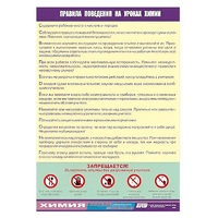 Таблица демонстрационная "Правила поведения на уроках химии" (винил 70х100) - «globural.ru» - Салават