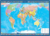 Настенная политическая карта мира с флагами на английском языке - «globural.ru» - Салават