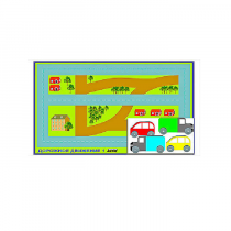 Игровой коврик "Дорожное движение - 1" с набором транспортных средств - «globural.ru» - Салават