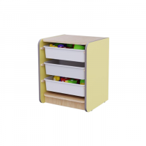 Одинарный модуль для хранения игрушек из коллекции мебели «НЕГА» (цвет желтый) - «globural.ru» - Салават