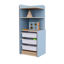 Угловой шкаф с ящиками из коллекции мебели «НЕГА» (цвет голубой) - «globural.ru» - Салават