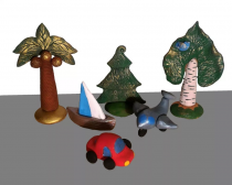 Набор стилизованных глиняных фигурок для песочной терапии - «globural.ru» - Салават