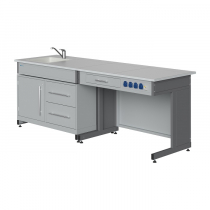 Стол демонстрационный (с раковиной, подводкой и отведением воды, сантехникой, электрическими розетками, автоматами аварийного отключения тока) - «globural.ru» - Салават